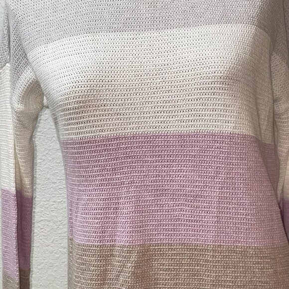 NWT $254 Multi Color Block Pullover Sweater KINROSS CASHMERE Sz 2 S Small - Picture 2 of 4